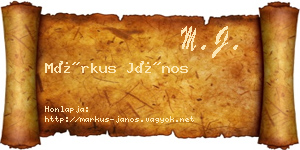 Márkus János névjegykártya