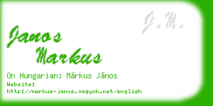 janos markus business card